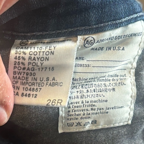 AG Adriano Goldschmied The Stilt cigarette leg women’s denim size 26R - Picture 4 of 9